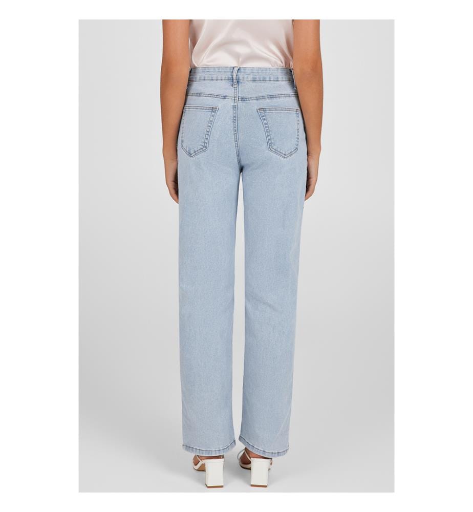 Jeans svasati a vita alta Split - Blu cielo