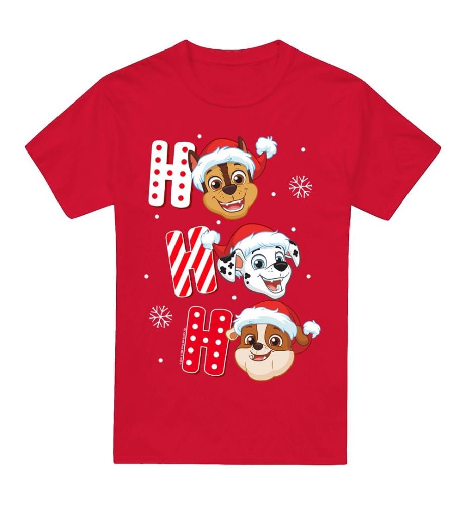 Maglietta con cappelli natalizi Paw Patrol/Chase Marshall Rubble - Rosso
