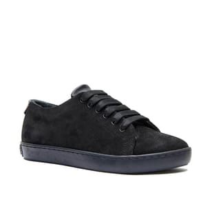 Sneakers aus Leder mit anatomisch geformtem Korkfussbett - Schwarzes Wildleder