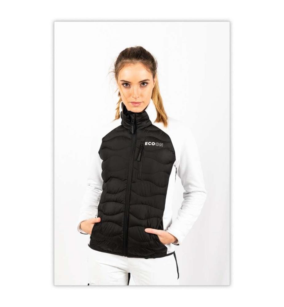 Isolierende Daunenjacke Ecoactive Hybrid - Schwarz und Weiss
