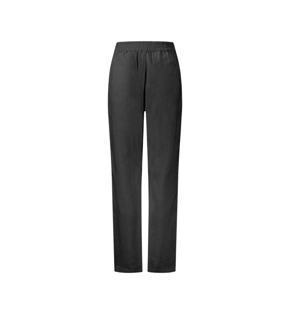Hose aus Halbleinen mit geradem Schnitt - Schwarz