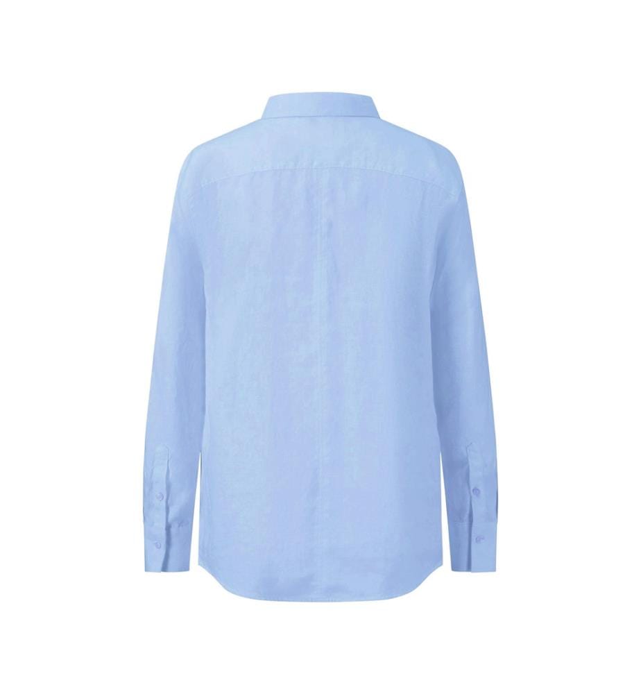 Camicetta in misto lino - Azzurro