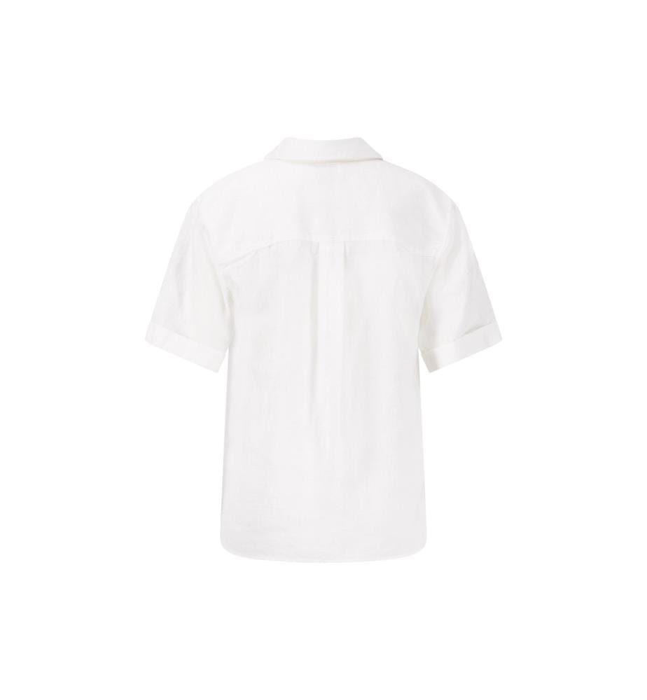 Kurzärmelige Bluse aus Halbleinen