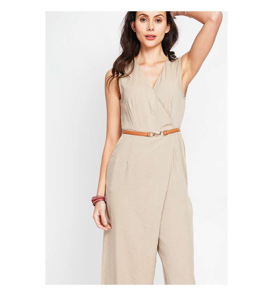 Crossover Trapez-Overall mit Seitentaschen - Camel