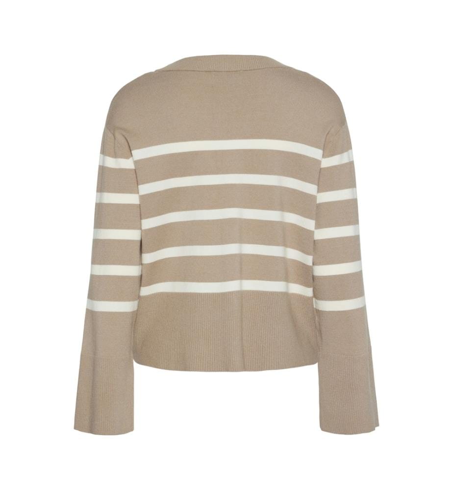 Cardigan lavorato a maglia - Argento-Mink-Bianco