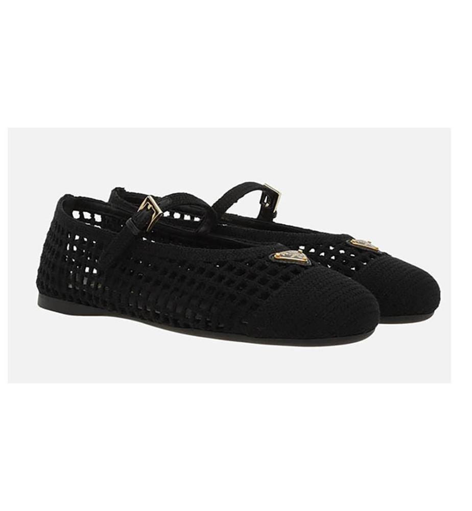 Gehäkelte Ballerinas - Schwarz