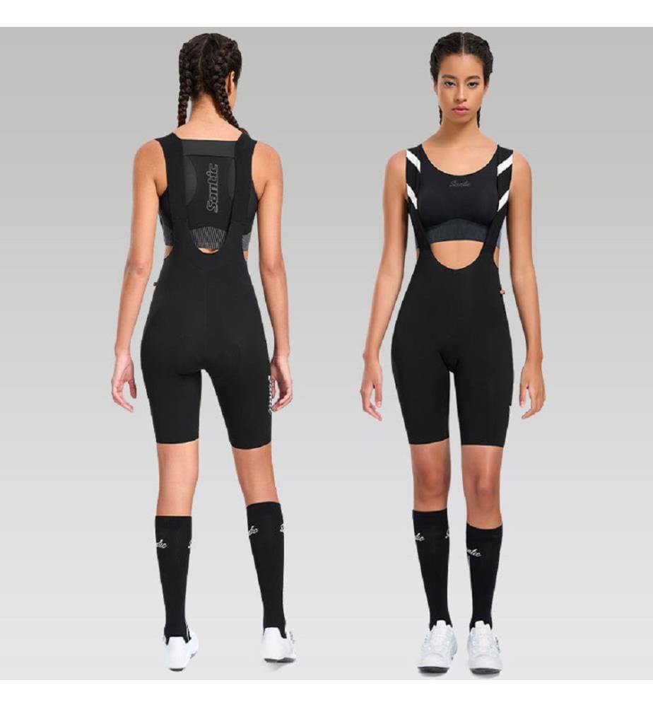 Kurze Radhose mit Trägern „Chihiro“ - Schwarz