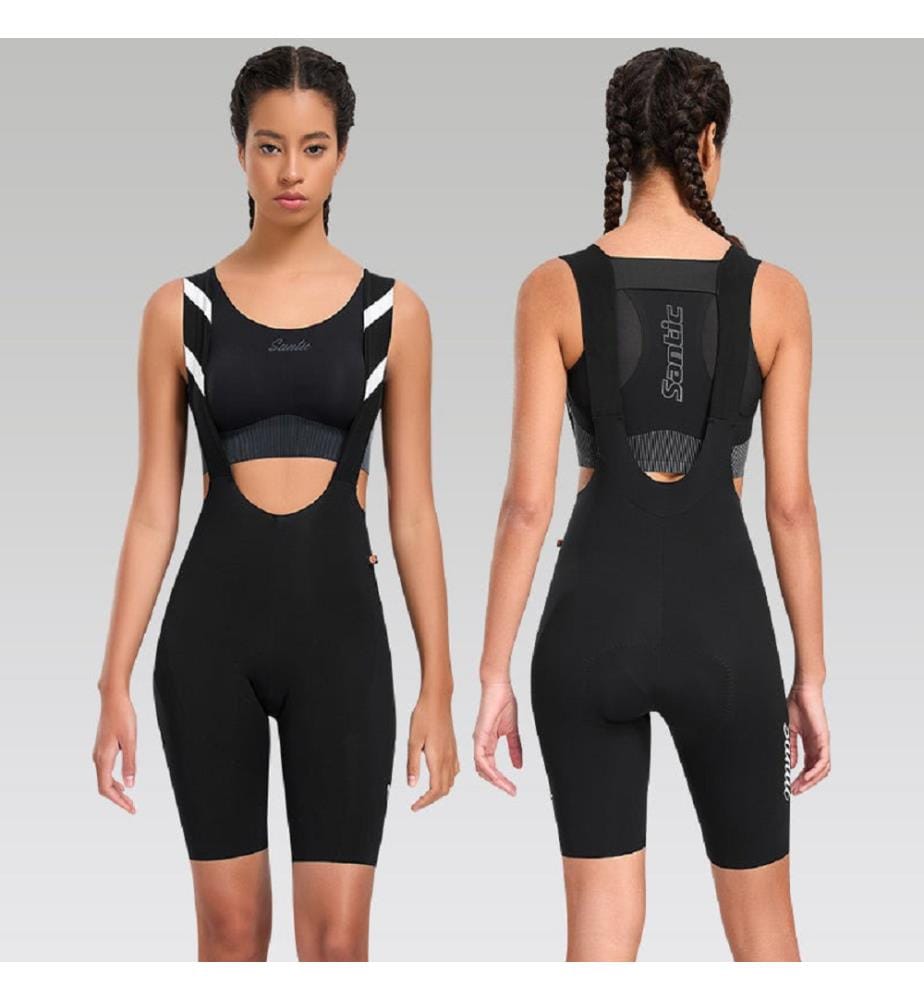 Kurze Radhose mit Trägern „Chihiro“ - Schwarz