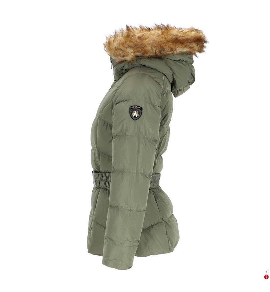 Fuji Steppjacke mit Gürtel, Grün