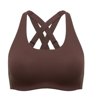 Power On Molded Cup Strappy Racerback Wireless Bra - Braun