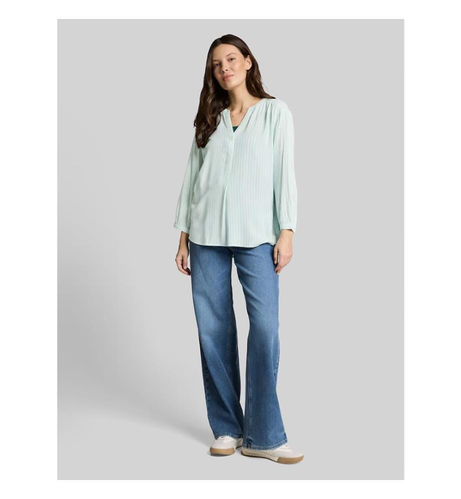 Bluse – Wassergrün und Weiss