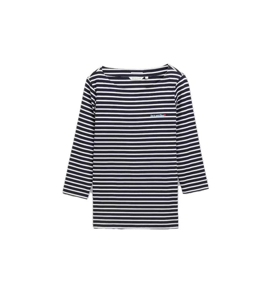 T-Shirt – Marineblau und Weiss