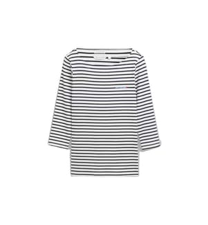 T-Shirt – Weiss und Marineblau