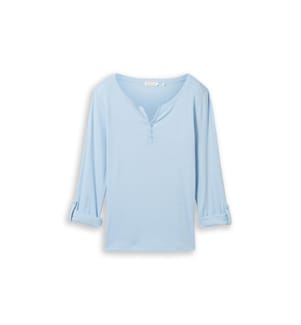 T-Shirt - Helles Fjordblau Weiss gestreift