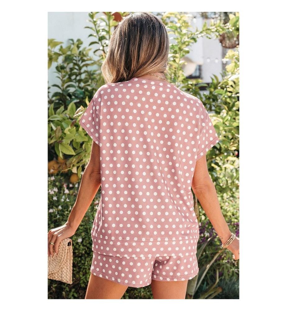 Polka Dot Short Set - Pink