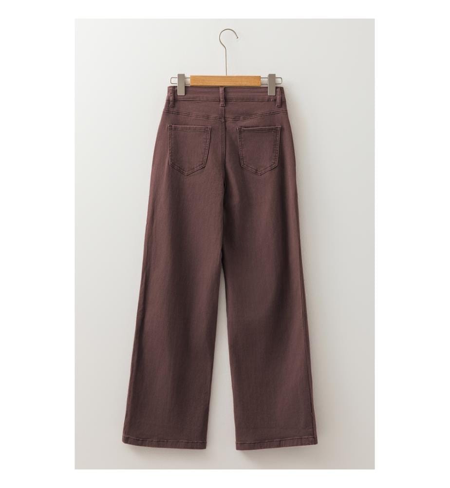 High Waisted Skinny Jeans - Brown