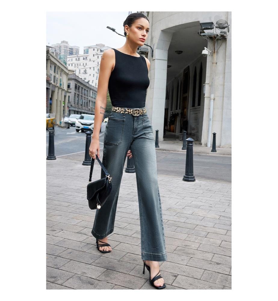 High Waisted Jeans - green
