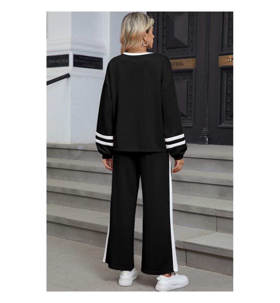 Zweiteiliges Set Hose und Pullover - Schwarz