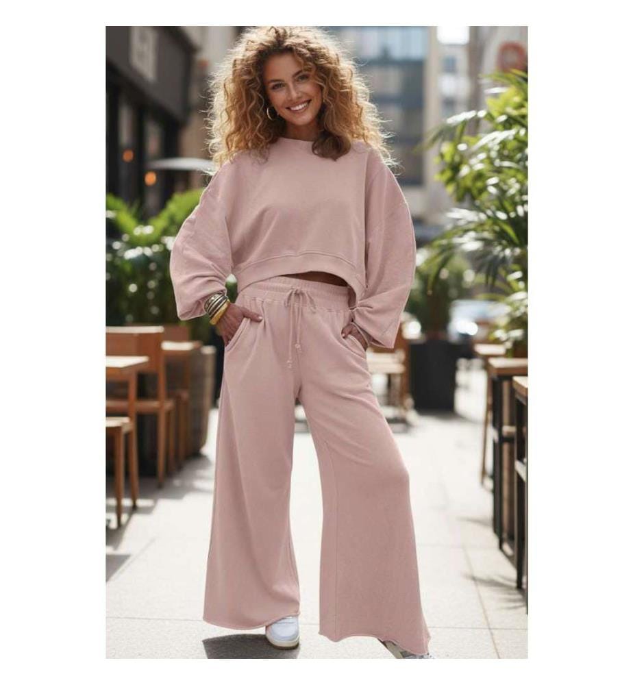 Zweiteiliges Set Hose und Pullover - Hellrosa