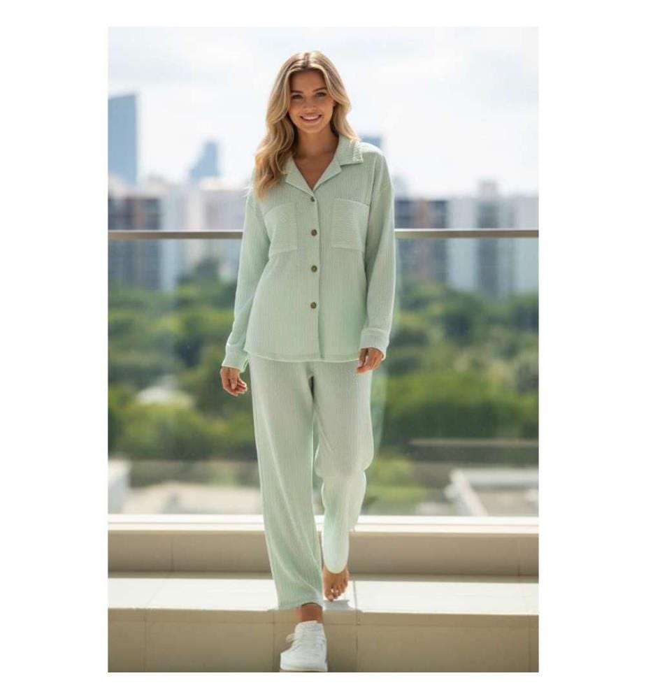 Zweiteiliges Set Hemd und Hose - Aqua