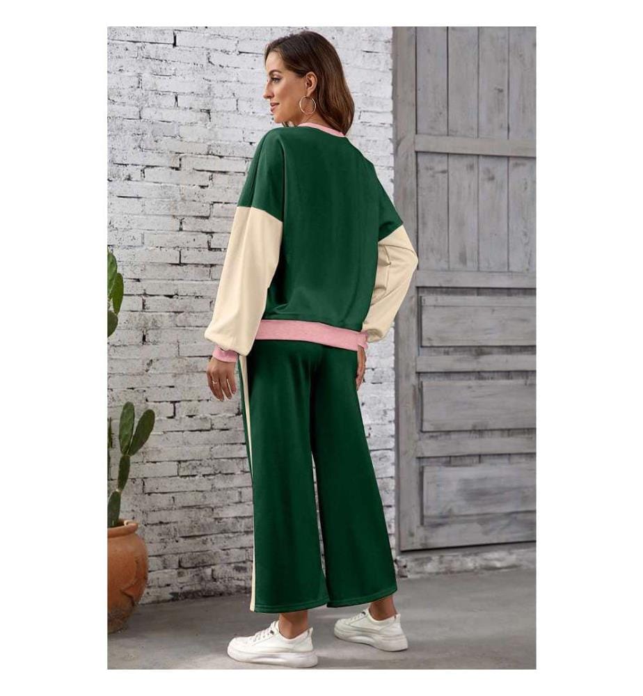 Ensemble 2 pièces pantalon et pull - Vert noirâtre