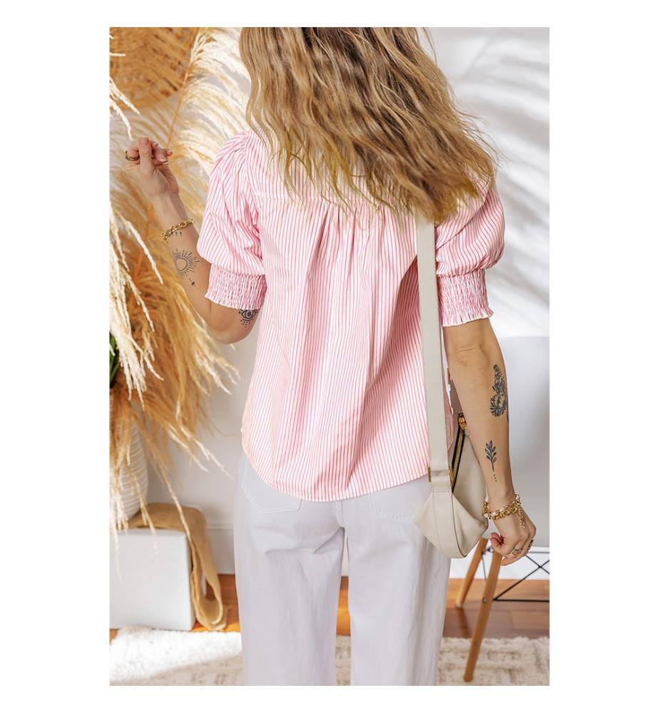 Rosa gestreifte Bluse