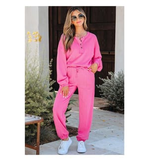 Zweiteiliges Set Pullover und Jogginghose - Rosa