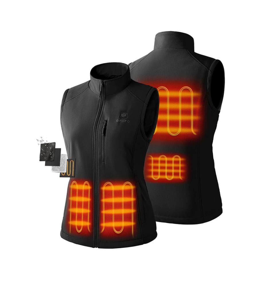 Beheizte 4-Zonen-Softshell-Weste - Schwarz