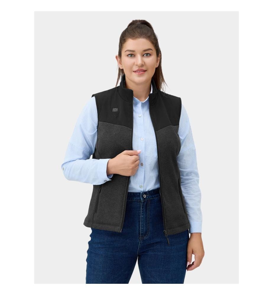 Strickfleece-Weste, beheizbar, 4-Zonen - Schwarz