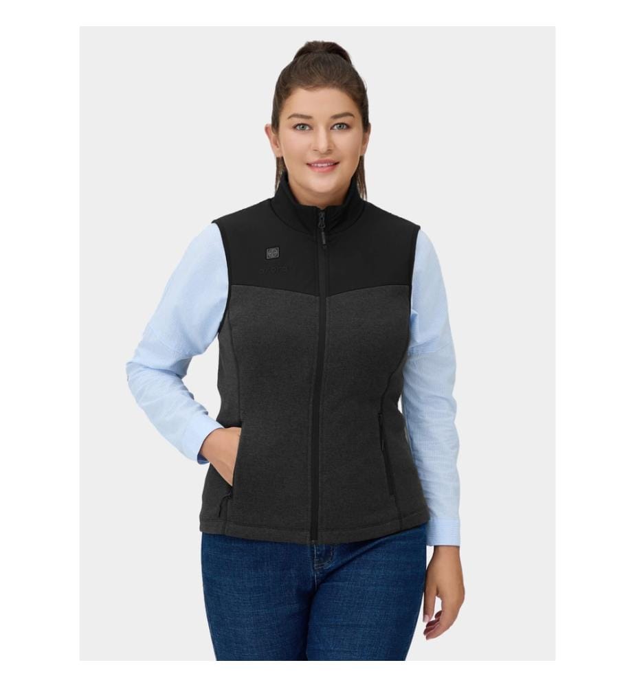 Strickfleece-Weste, beheizbar, 4-Zonen - Schwarz