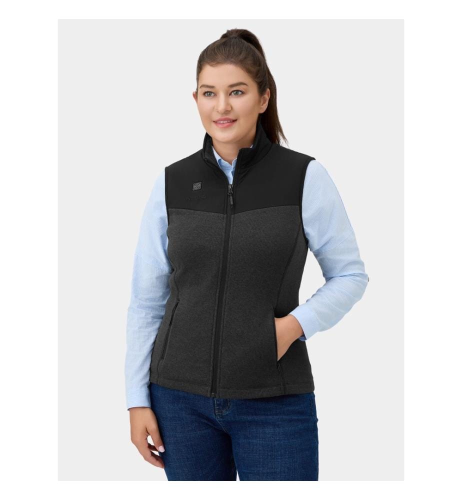 Strickfleece-Weste, beheizbar, 4-Zonen - Schwarz