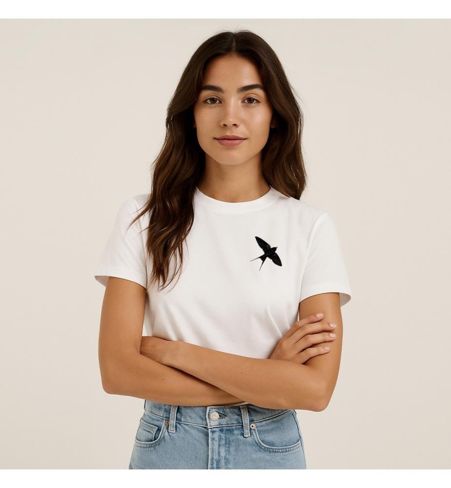 T-Shirt Night Swallow Coeur - Blanc