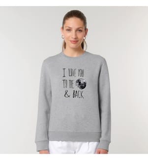 Sweatshirt I Love You To The Moon - Grau meliert