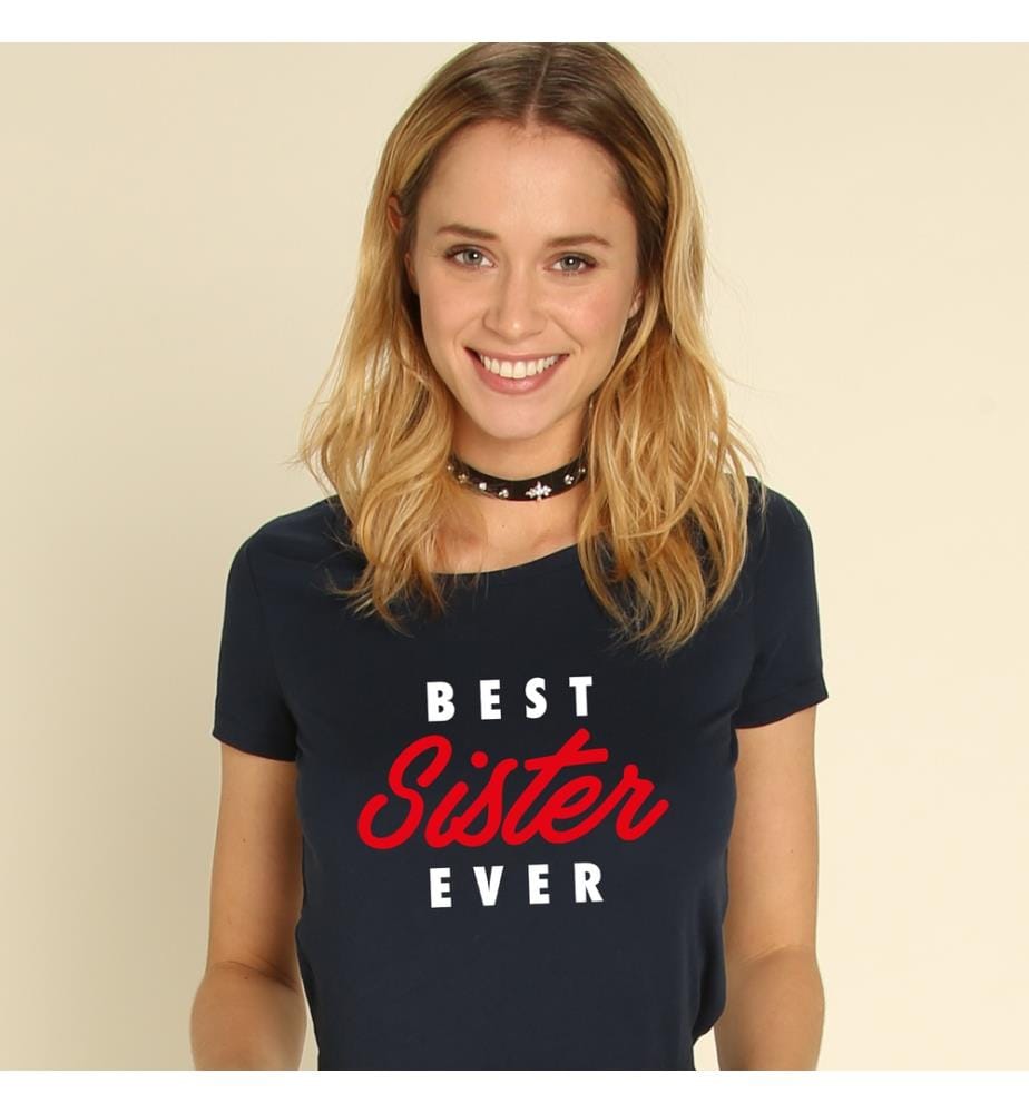 T-Shirt Best Sister Ever - Navy