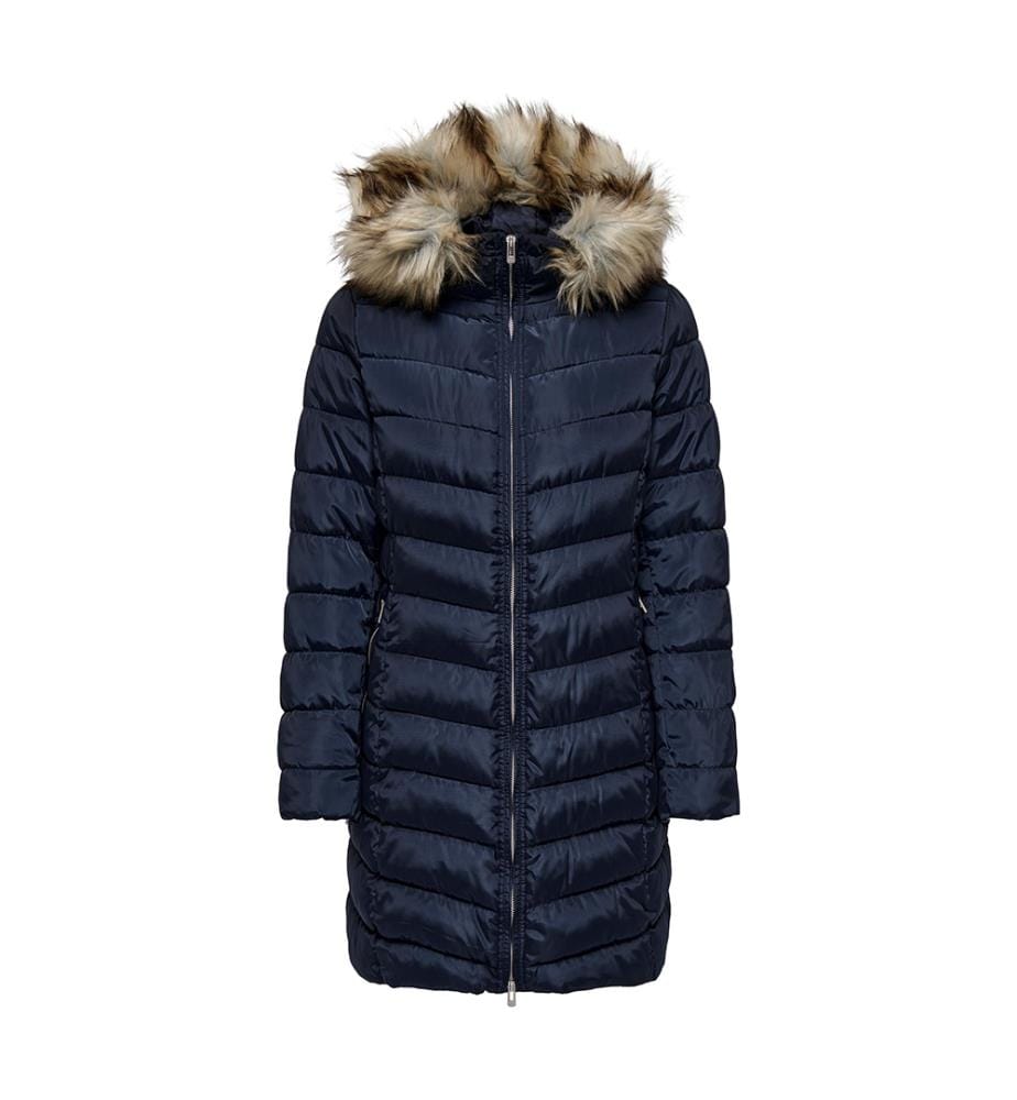 Lange Steppjacke - Marine