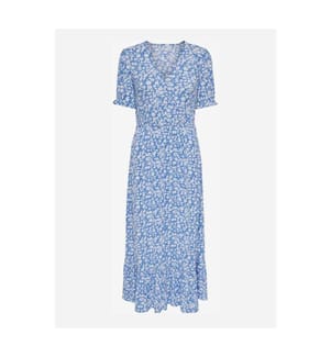 Langes Kleid Marianne - Blau und Weiss