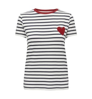 T-Shirt - Cloud Dancer Night Sky Red Heart