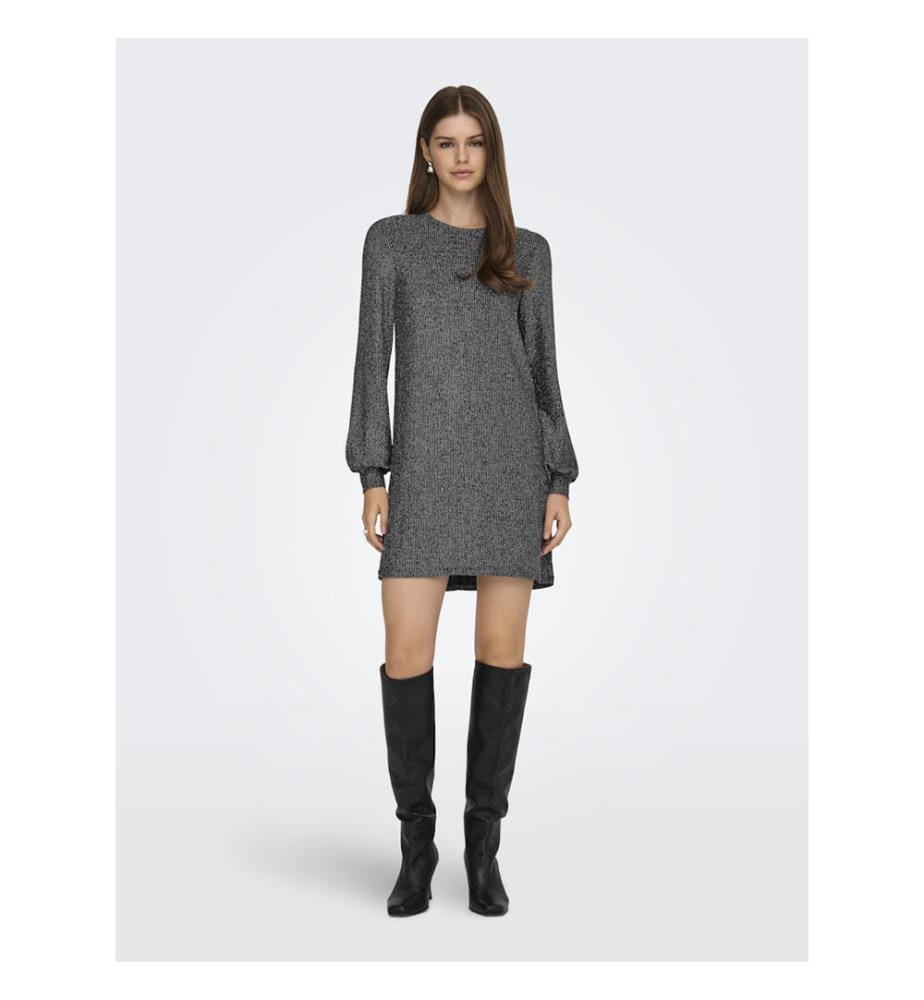 Kleid mit Schleife mit Pailletten - Black Silver Glitter