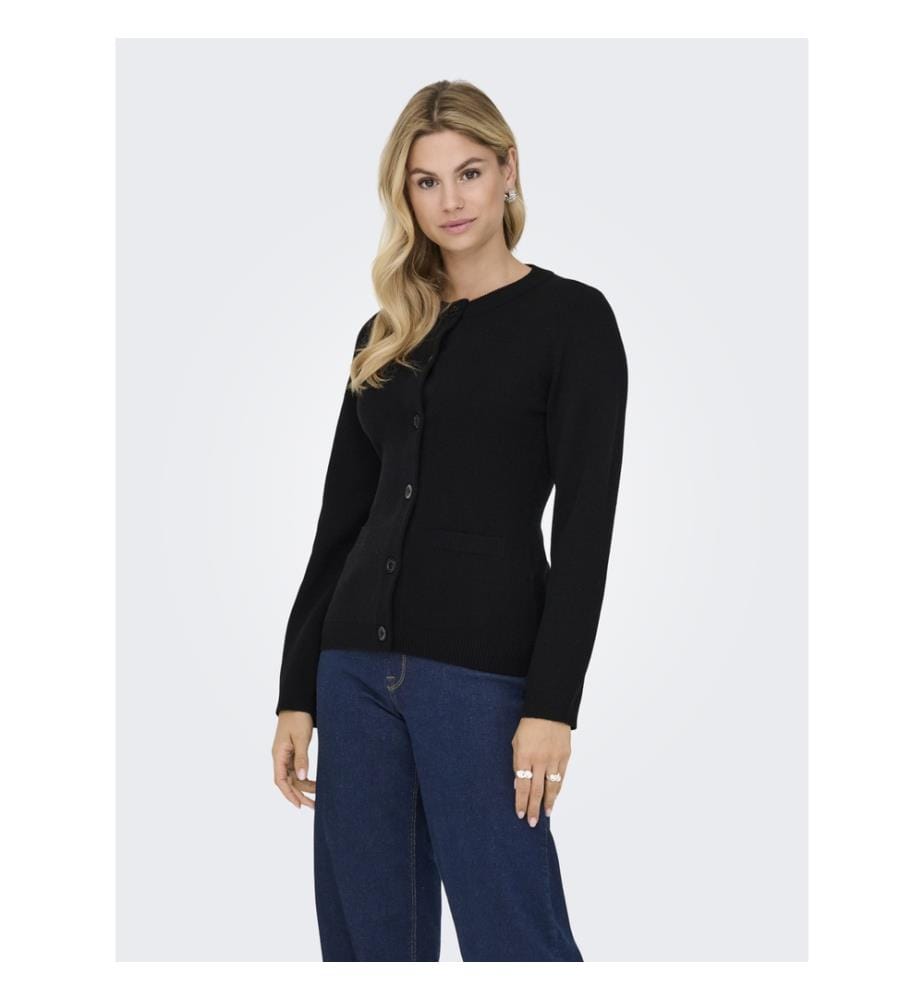 Strickjacke - Schwarz Dtm Knopf