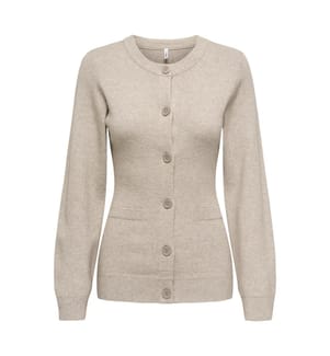 Strickjacke - Mokka Meringue Melange Dtm Knopf
