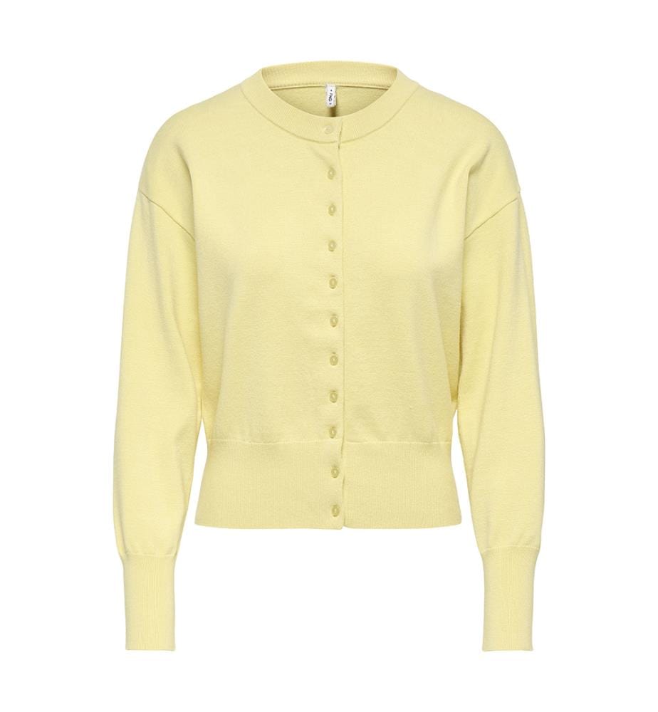 Cardigan en maille - Crème double avec boutons ton sur ton