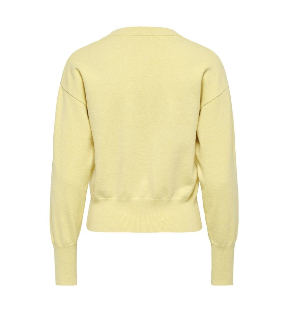 Cardigan en maille - Crème double avec boutons ton sur ton