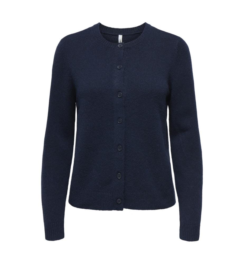 Long-Sleeved Round-Neck Cardigan - Midnight Blue","detected_source_language":"FR