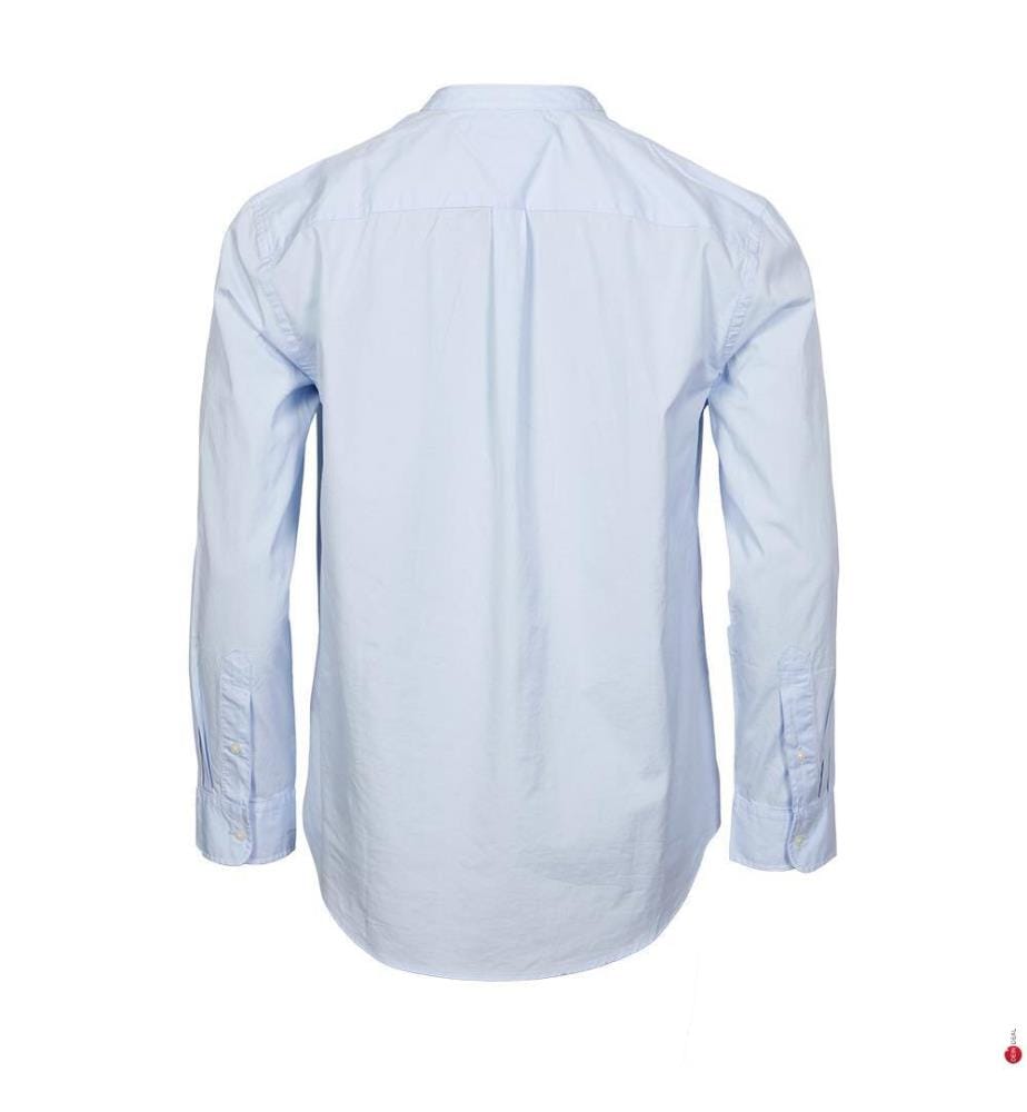 Flex Popeline Solid Mao Hemd - Sweet Blue