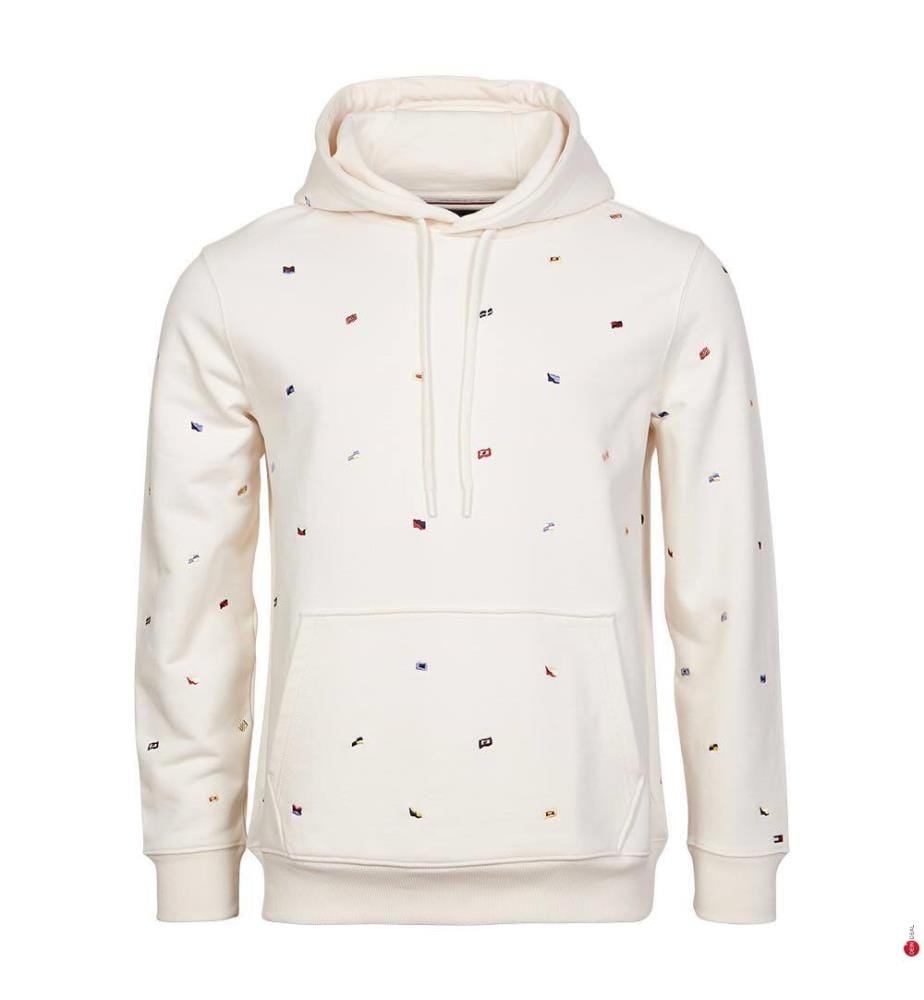 Aop Flags Hoodie - Ivory Petal