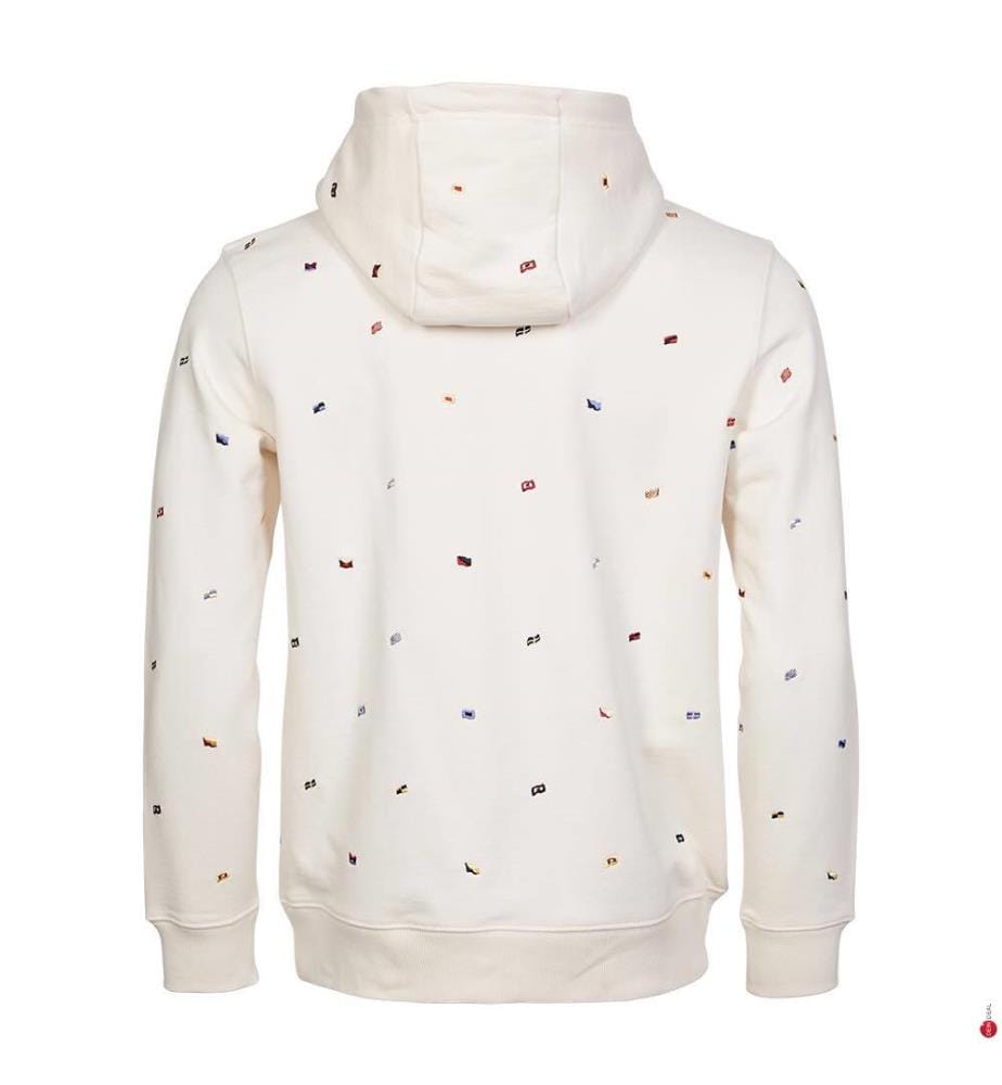 Aop Flags Hoodie - Ivory Petal