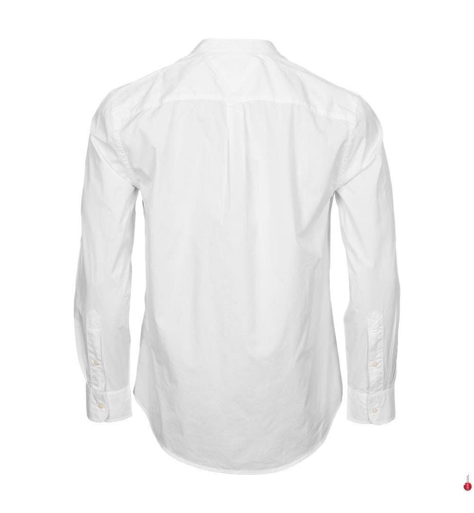 Flex Popeline Solid Mao Hemd - Weiss
