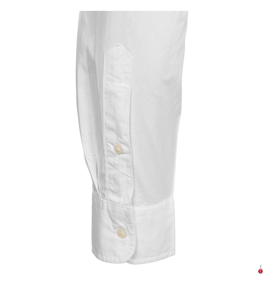Flex Popeline Solid Mao Hemd - Weiss