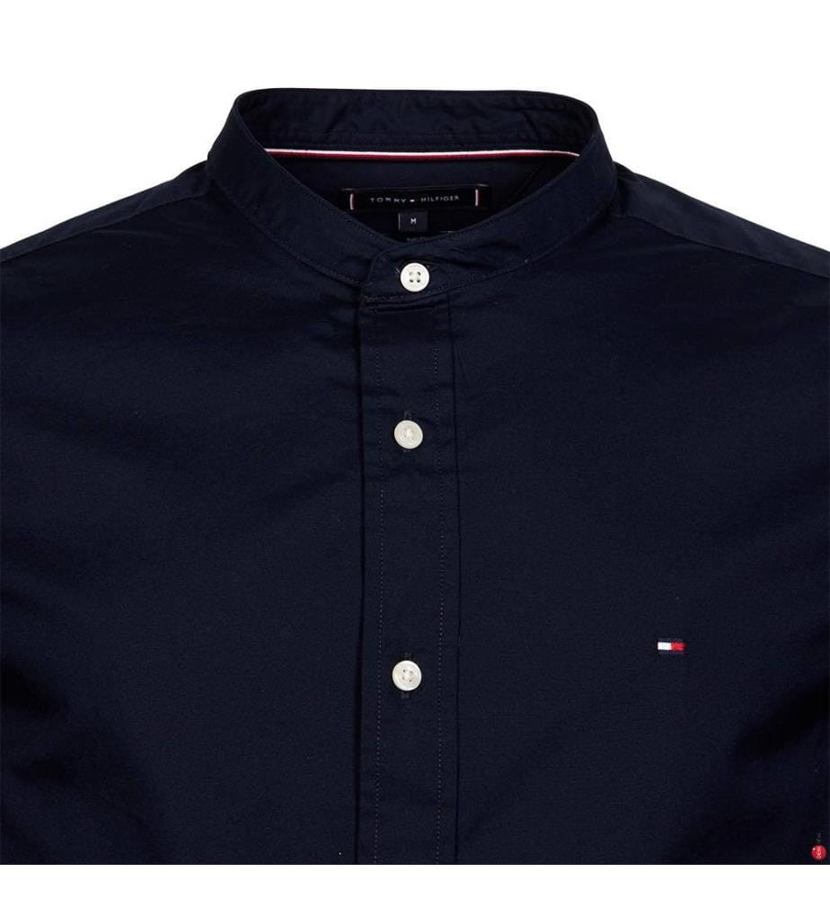 Chemise Mao solide en popeline Flex - Desert Sky