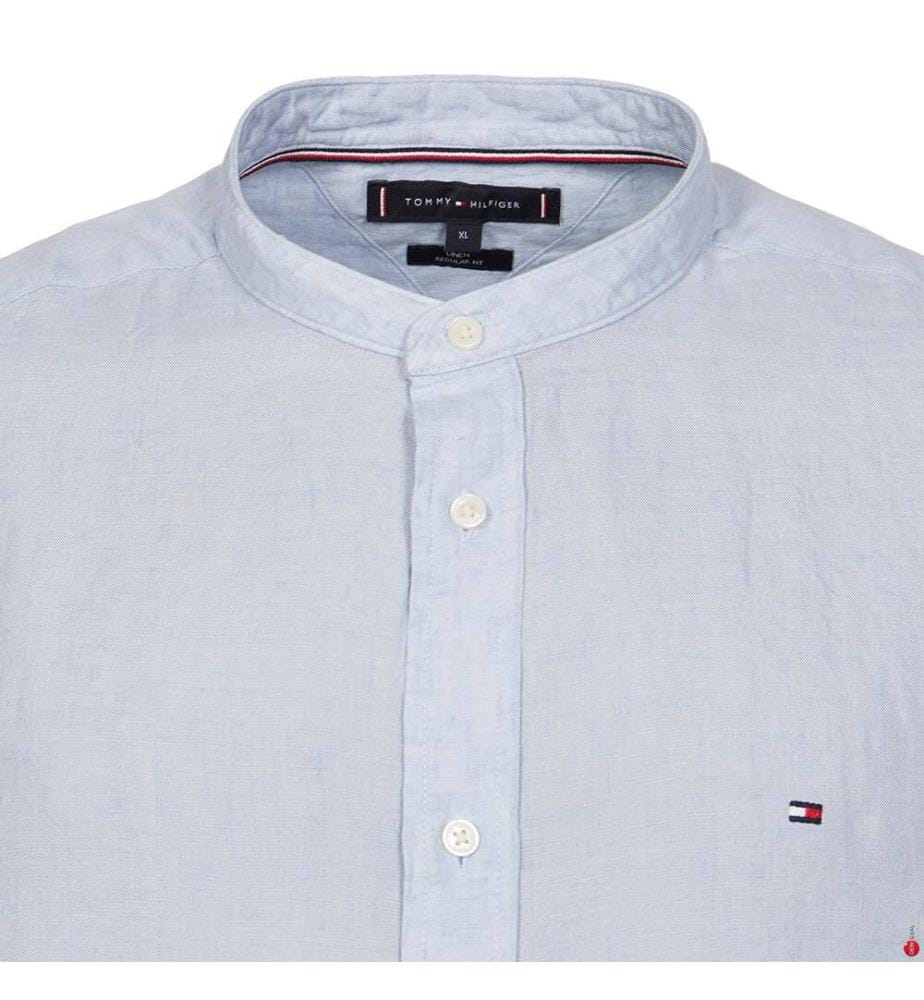Pigment Dye Mao Kragen Shirt - Breezy Blue